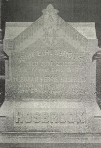 The grave site in Laurel Cemetery in Madisonville of John L. Hosbrook, the grandson of the original John Hosbrook who settled in Madeira in 1794, many grave sites of the Hosbrook family through the generations can be found in Laurel Cemetery.