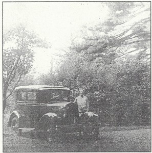 Cleo J. Hosbrook-who signed the ad to promote the Euclid Avenue street dance in 1932-is shown here at about that time with her first car. She says her uncle, Homer Hosbrook, took this picture.